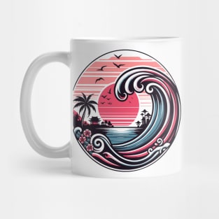 Modern Wave Sunset Mug